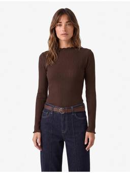 Koton - Crew Neck Brown T-Shirt