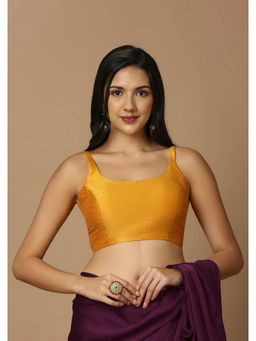 SALWAR STUDIO - Womens Mustard Solid Stitched Blouse