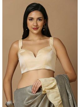 SALWAR STUDIO - Womens Gold Solid Stitched Blouse