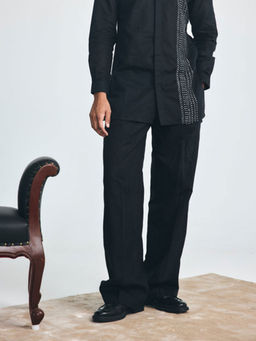 Project Bandi - Black Wide-Leg Comfortable Casual Trouser