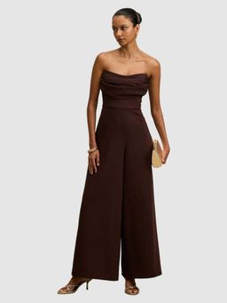 Forever New - Brown Shelly Strapless Corset Jumpsuit