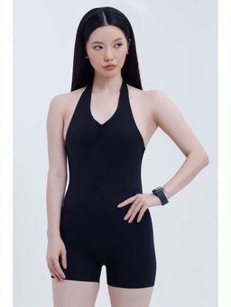 COLOR CAPITAL - Women Black Halter Fit Playsuit