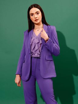 STREET 9 - Women Purple Single Breasted Blazer
