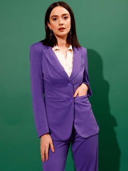 STREET 9 - Women Purple Fitted Blazer
