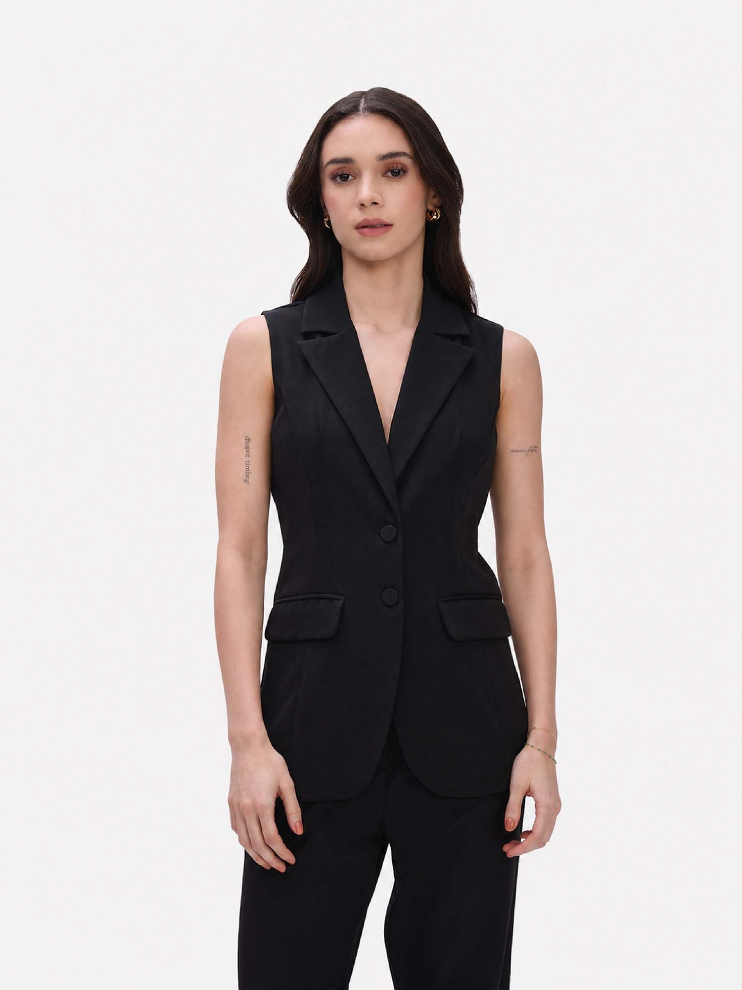 Black Tailored Lapel Collar Blazer-picture-21