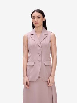 Strong And Brave - Mauve Tailored Lapel Collar Blazer