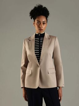 Tommy Hilfiger - Slim Fit Notch Collared Cotton Single-Breasted Blazer