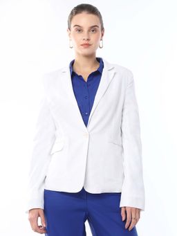 Gazillion - Women White Fiesta Linen Blazer