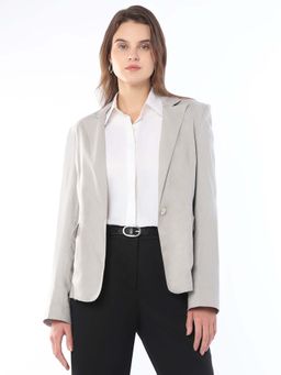 Gazillion - Women Grey Fiesta Linen Blazer