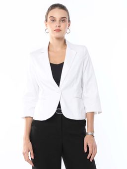 Gazillion - Women White Faith Cotton Blazer