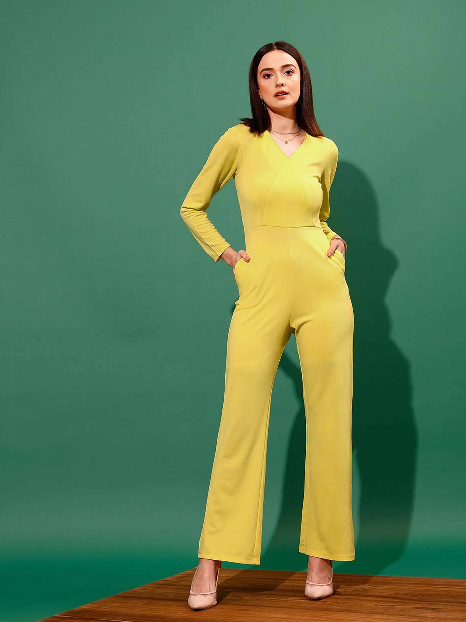street 9 Women Yellow WRAP JUMPSUIT-picture-0