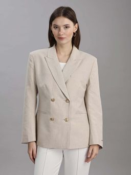 Tommy Hilfiger - Slim Fit Collared Polyester Double-Breasted Blazer