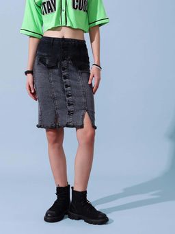 STREET 9 - Women Black Ombre Skirt