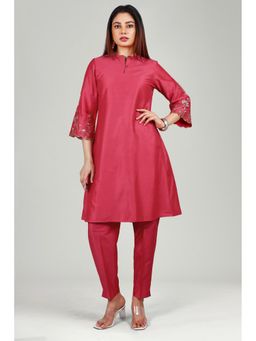 Cotton Culture - Pink Solid Kurta and Pant (Set of 2)