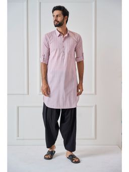 See Designs - Men Baby Pink Regular Pure Cotton Pathani Kurta