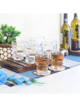 Ceradeco - Set of 6 Transparent Textured Beer Glass
