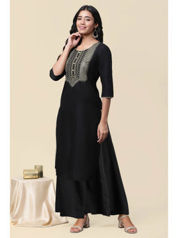 Aurelia - Black Zari Embroidered Kurta and Palazzo Set (Set of 2)