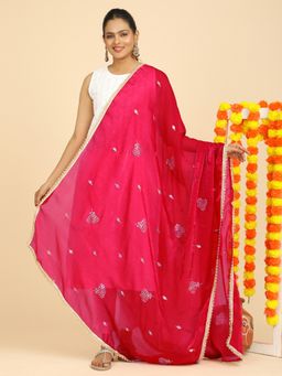 Hella Fashions - Pink Embroidery Dupatta