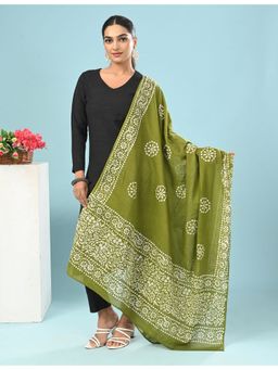 Hella Fashions - Green Batik Dupatta