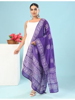 Hella Fashions - Purple Batik Dupatta