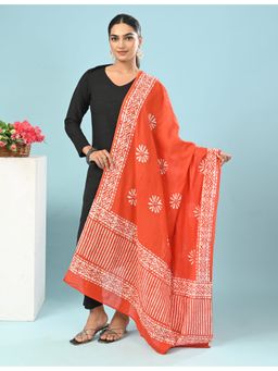 Hella Fashions - Orange Batik Dupatta
