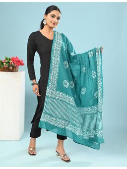 Hella Fashions - Teal Batik Dupatta
