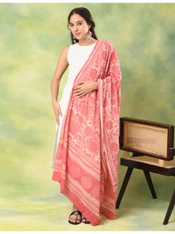 Ushvii - Pink Hand Block Print Dupatta
