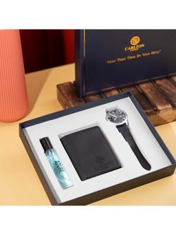 Carlton London - Men Duke Black Dial Analog Watch With Wallet & Perfume - CLPLG049 (M)