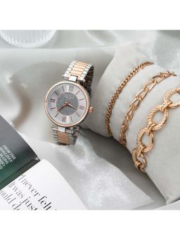 Carlton London - Women Sabrina Silver Dial Analog Watch & Bracelets - CLPLG079 (M)