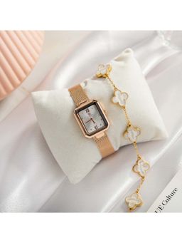 Carlton London - Women Brixton Silver Dial Analog Watch & Bracelet - CLPLG090 (M)