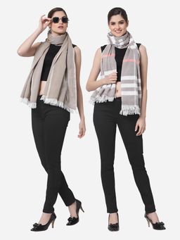 ARRABI - Multi Solid Handwoven Cotton Stoles (Pack of 2)