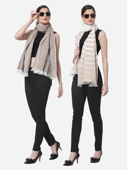 ARRABI - Multi Solid Handwoven Cotton Stoles (Pack of 2)