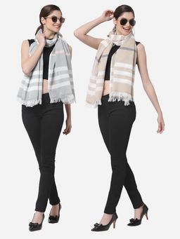 ARRABI - Multi Solid Handwoven Cotton Stoles (Pack of 2)