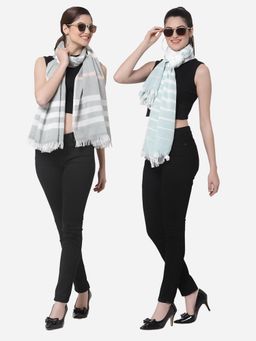 ARRABI - Multi Solid Handwoven Cotton Stoles (Pack of 2)