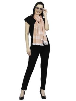 ARRABI - Beige Striped Handwoven Cotton Full Size Stole