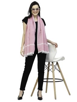 ARRABI - Purple Striped Handwoven Cotton Full Size Stole