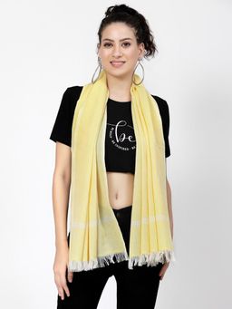 ARRABI - Yellow Solid Handwoven Cotton Full Size Stole