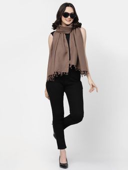 ARRABI - Brown Striped Handwoven Cotton Full Size Stole