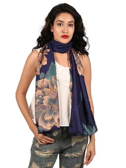 Odette - Violet Printed Satin Scarf for Women