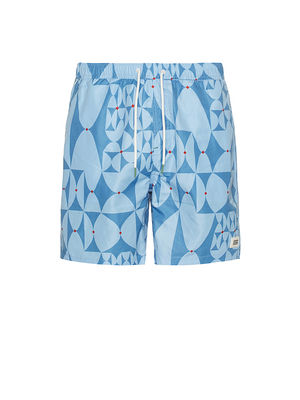 Scotch & Soda Mid Length Swim Short in Red Surfer