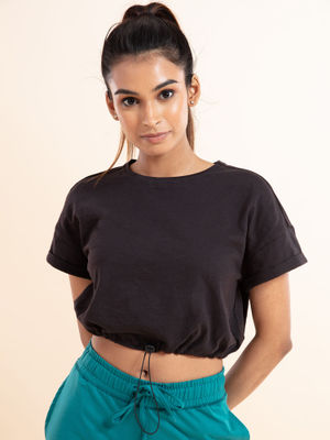 Nykd by Nykaa Nykd All Day Try and stop me t-shirt- NYAT095 Jet Black