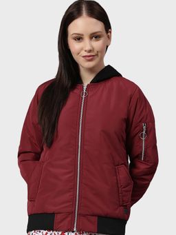 Campus Sutra - Red Solid Jacket