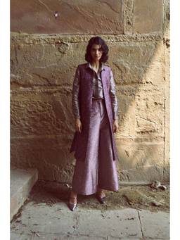 dash and dot - Purple Brocade Jacket
