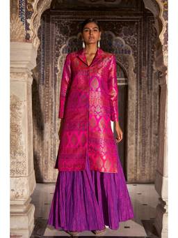 dash and dot - Pink Benares Brocade Jacket