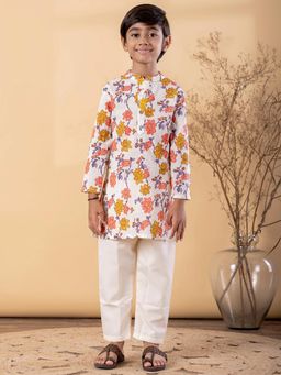 Readiprint - Straight Style Cotton Fabric White Kurta And Pyjama