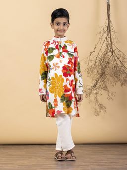 Readiprint - Straight Style Cotton Fabric White Kurta And Pyjama