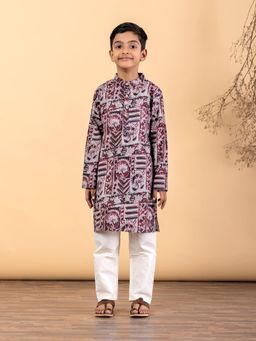 Readiprint - Straight Style Cotton Fabric Maroon Kurta And Pyjama
