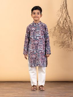Readiprint - Straight Style Cotton Fabric Multi-Color Kurta And Pyjama