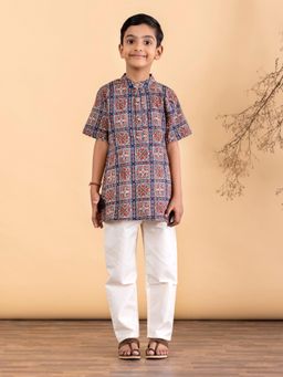 Readiprint - Straight Style Cotton Fabric Brown Kurta And Pyjama