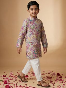 Readiprint - Straight Style Cotton Fabric Multi-Color Kurta And Pyjama
